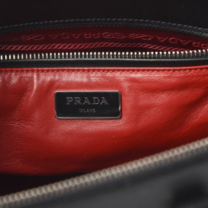 Prada Saffiano Small Galleria Double Zip Tote Black Talco 7 of 13