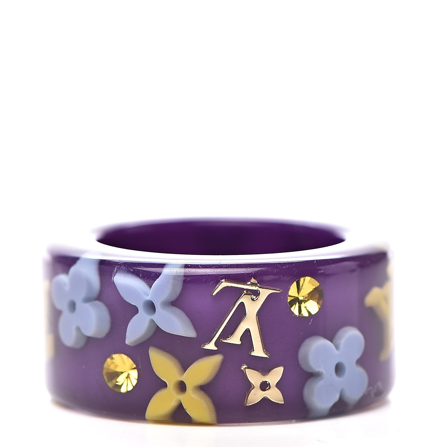 Louis Vuitton Swarovski Crystal Resin Inclusion Ring L Purple 3 of 4