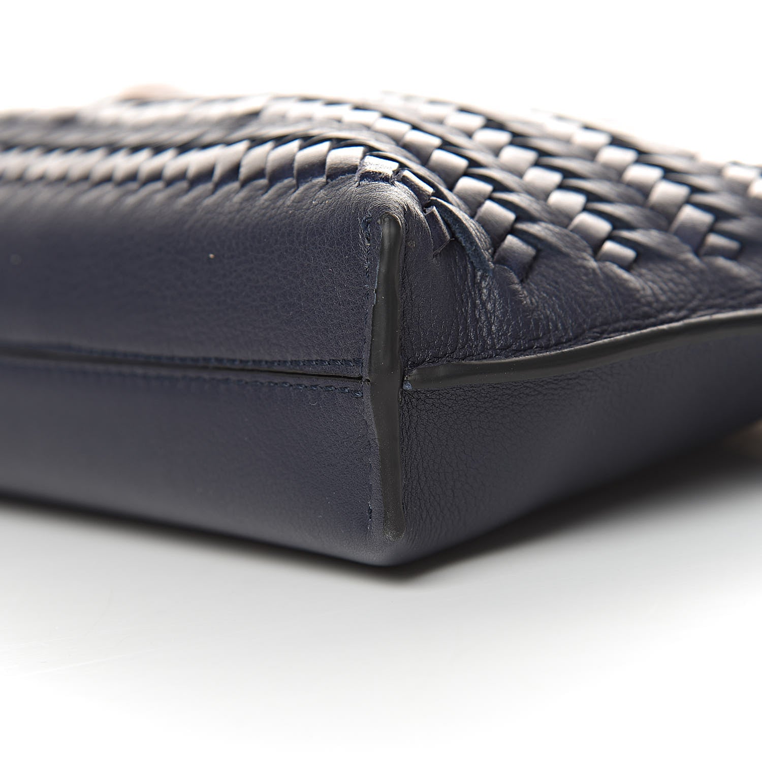 Loewe Calfskin Woven Small Missy Bag Navy Tan 8 of 9