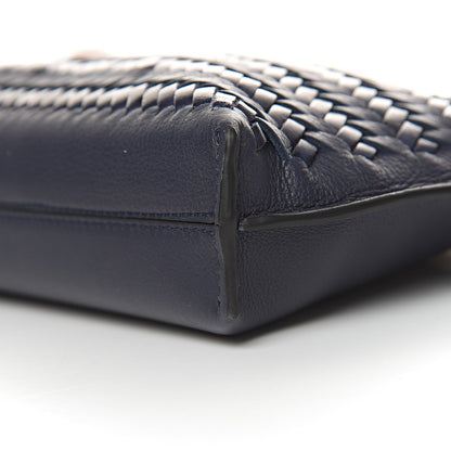 Loewe Calfskin Woven Small Missy Bag Navy Tan 8 of 9