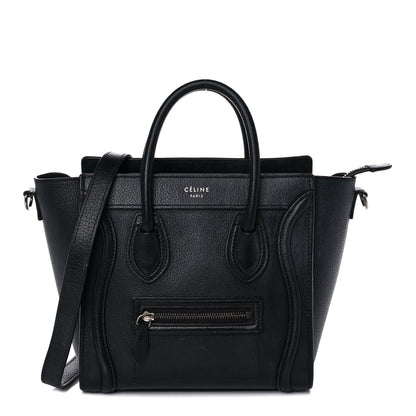 Celine Drummed Calfskin Nano Luggage Black 1 of 17