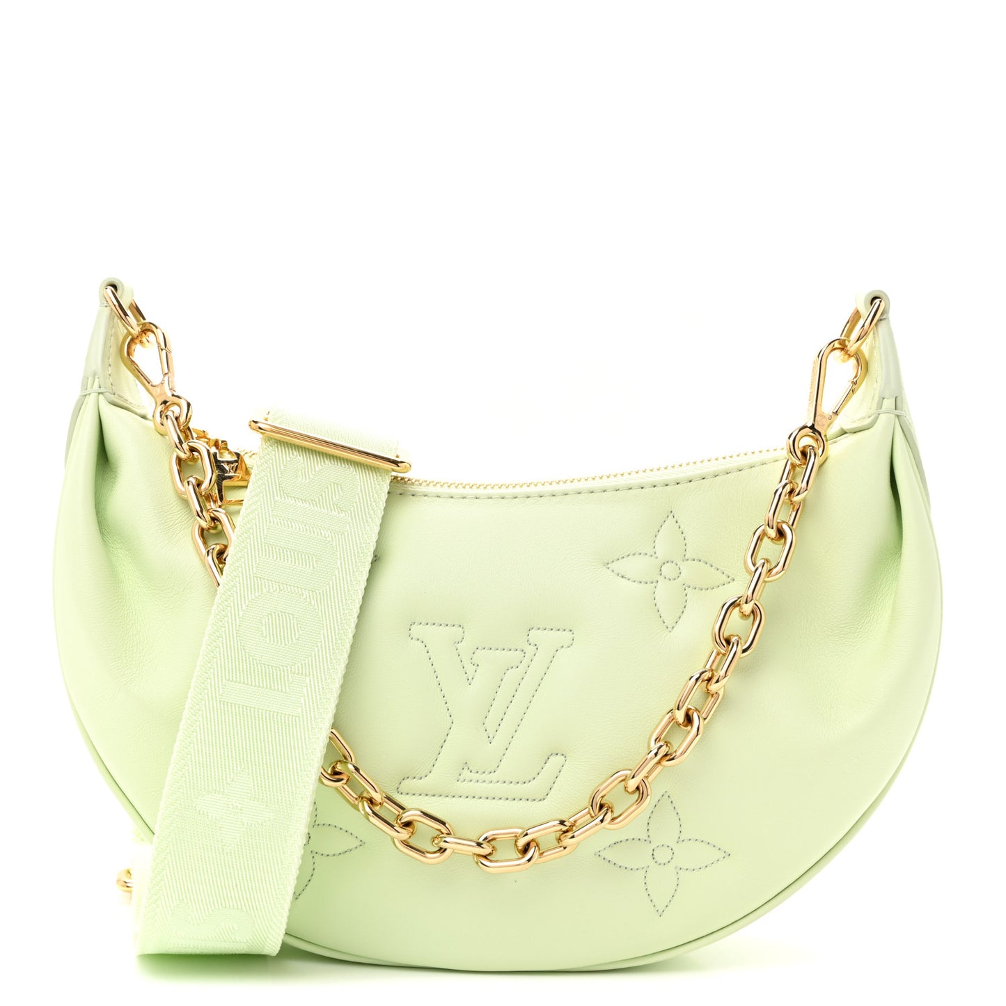 Calfskin Bubblegram Over The Moon Light Green