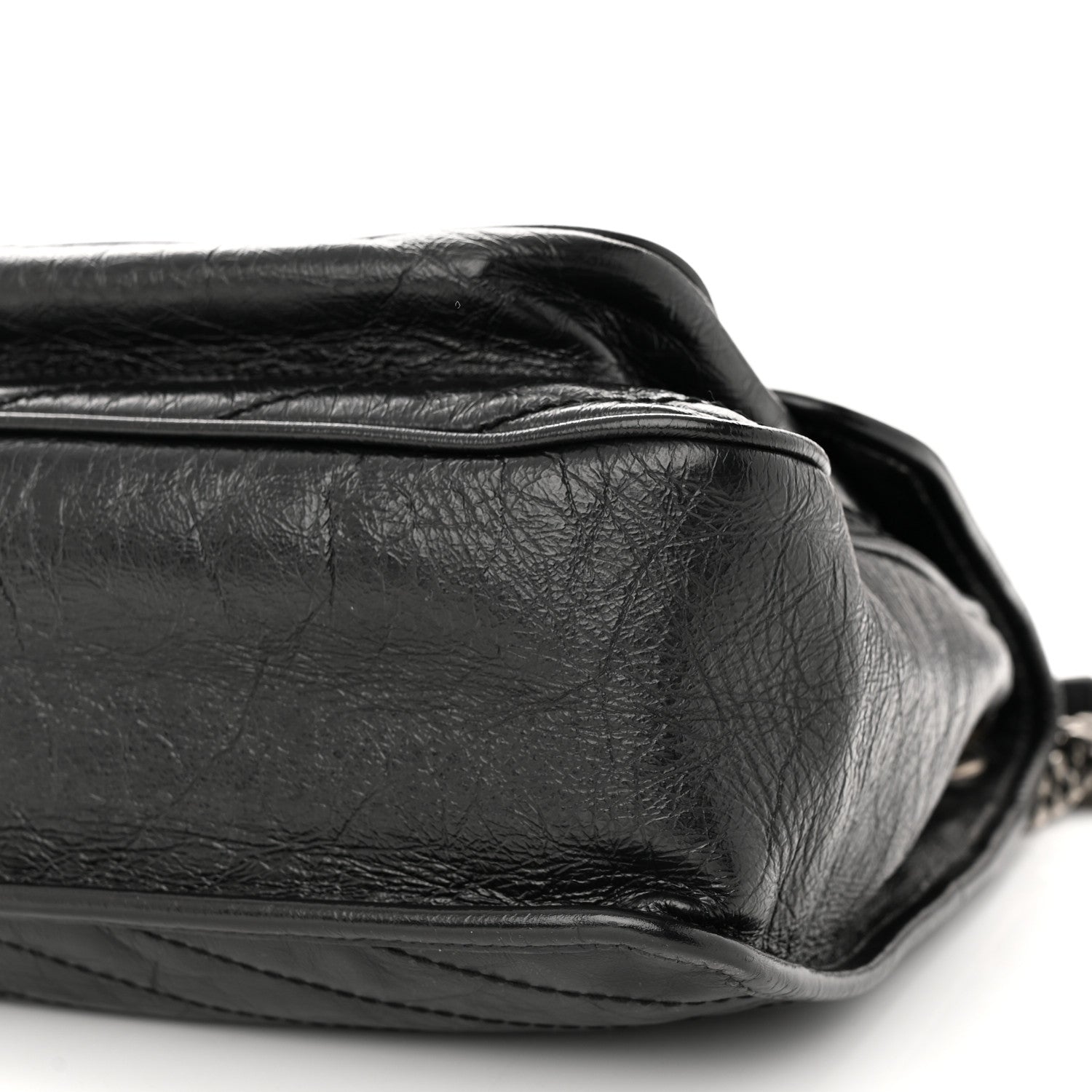 Saint Laurent Crinkled Calfskin Matelasse Monogram Large Niki Chain Satchel Black 10 of 10