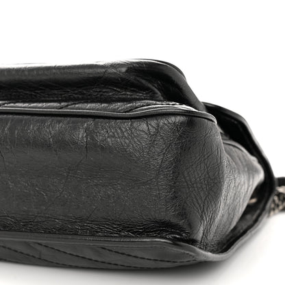Saint Laurent Crinkled Calfskin Matelasse Monogram Large Niki Chain Satchel Black 10 of 10