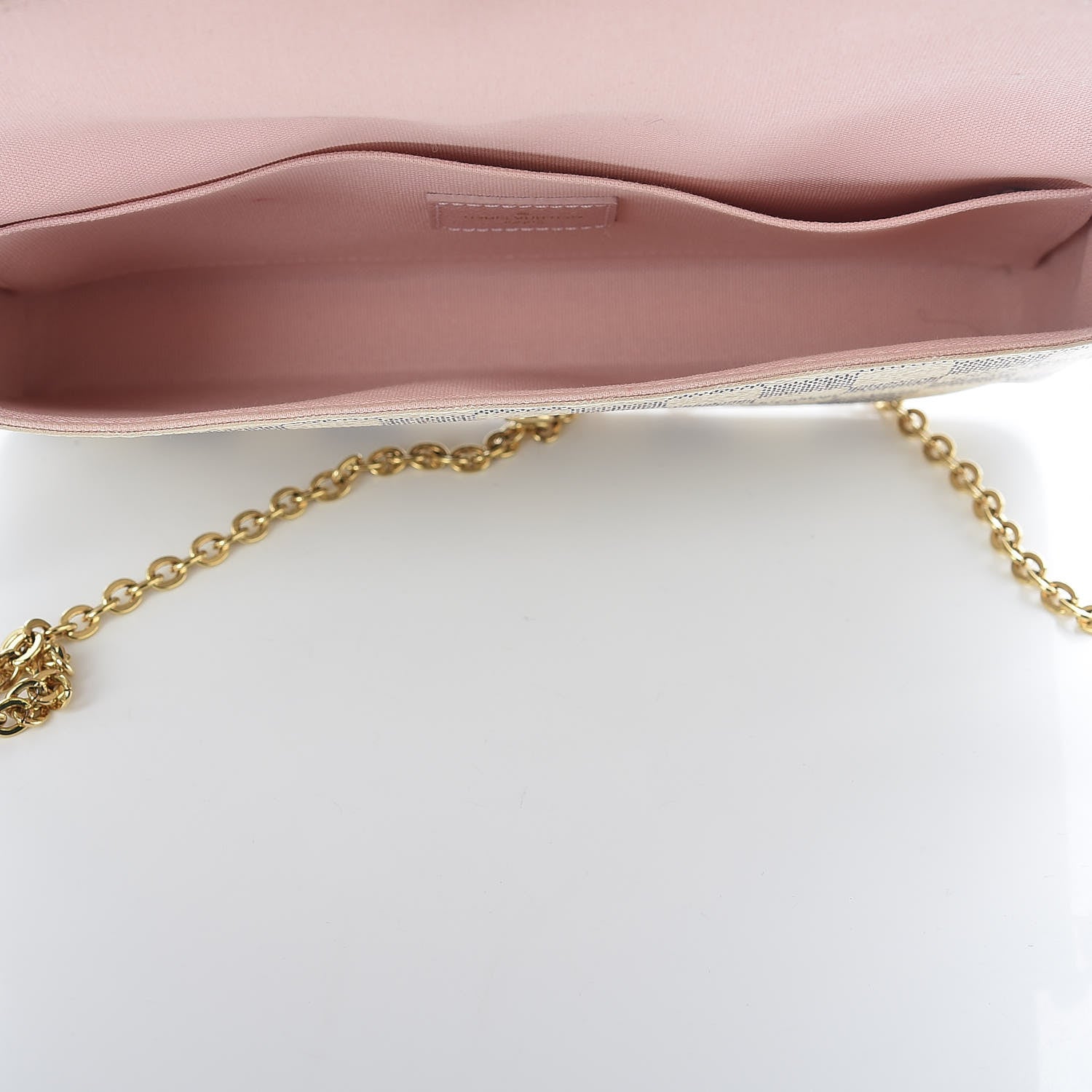 Louis Vuitton Damier Azur Pochette Felicie Chain Wallet Rose Ballerine 5 of 15