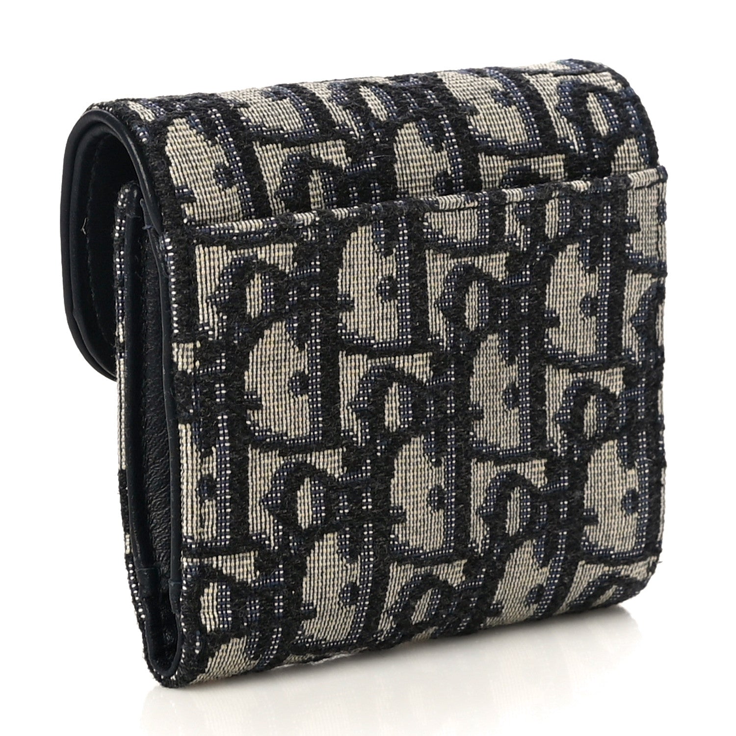 Christian Dior Oblique Saddle Lotus Wallet Blue 3 of 10