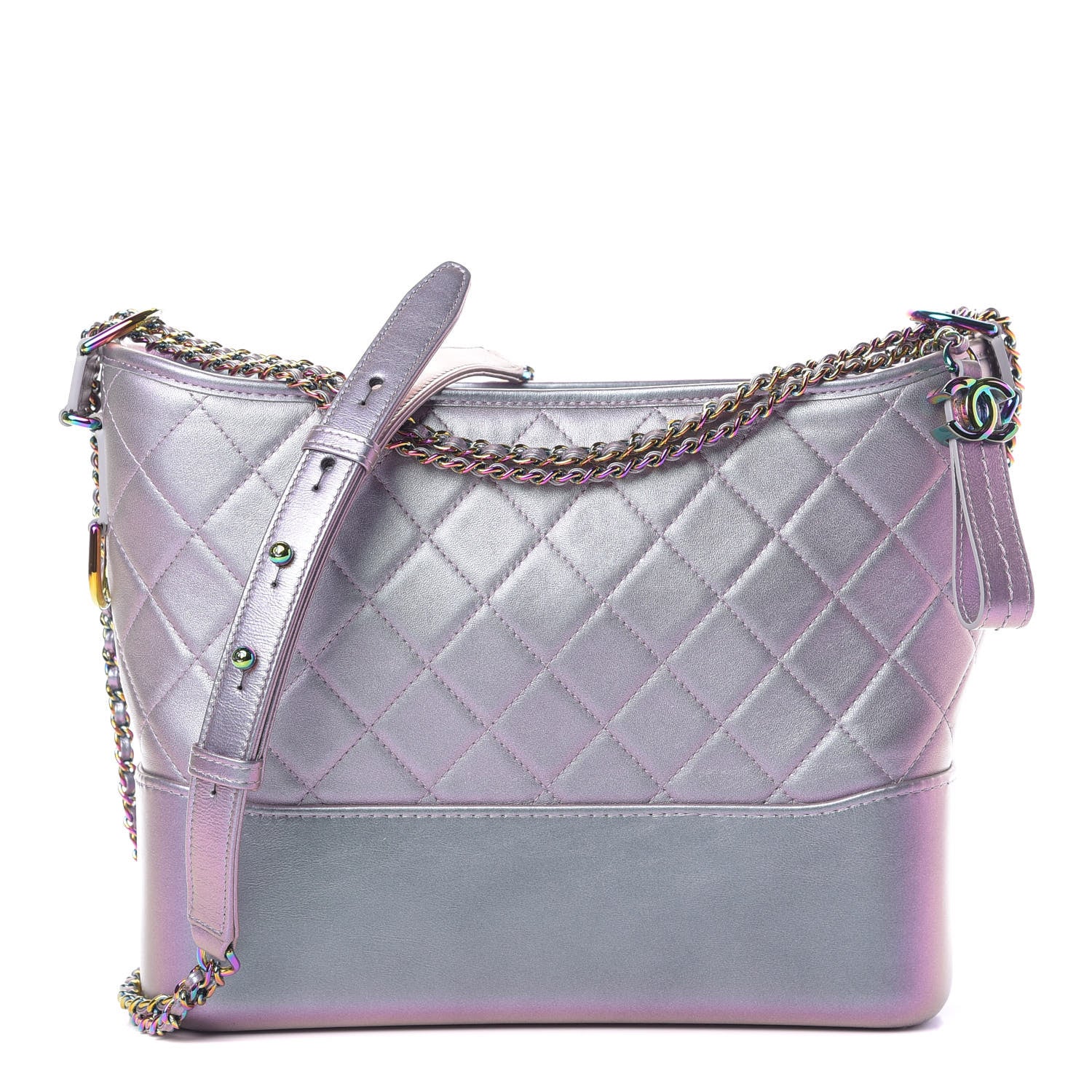 Chanel Iridescent Lambskin Calfskin Quilted Medium Gabrielle Hobo Light Purple 1 of 11