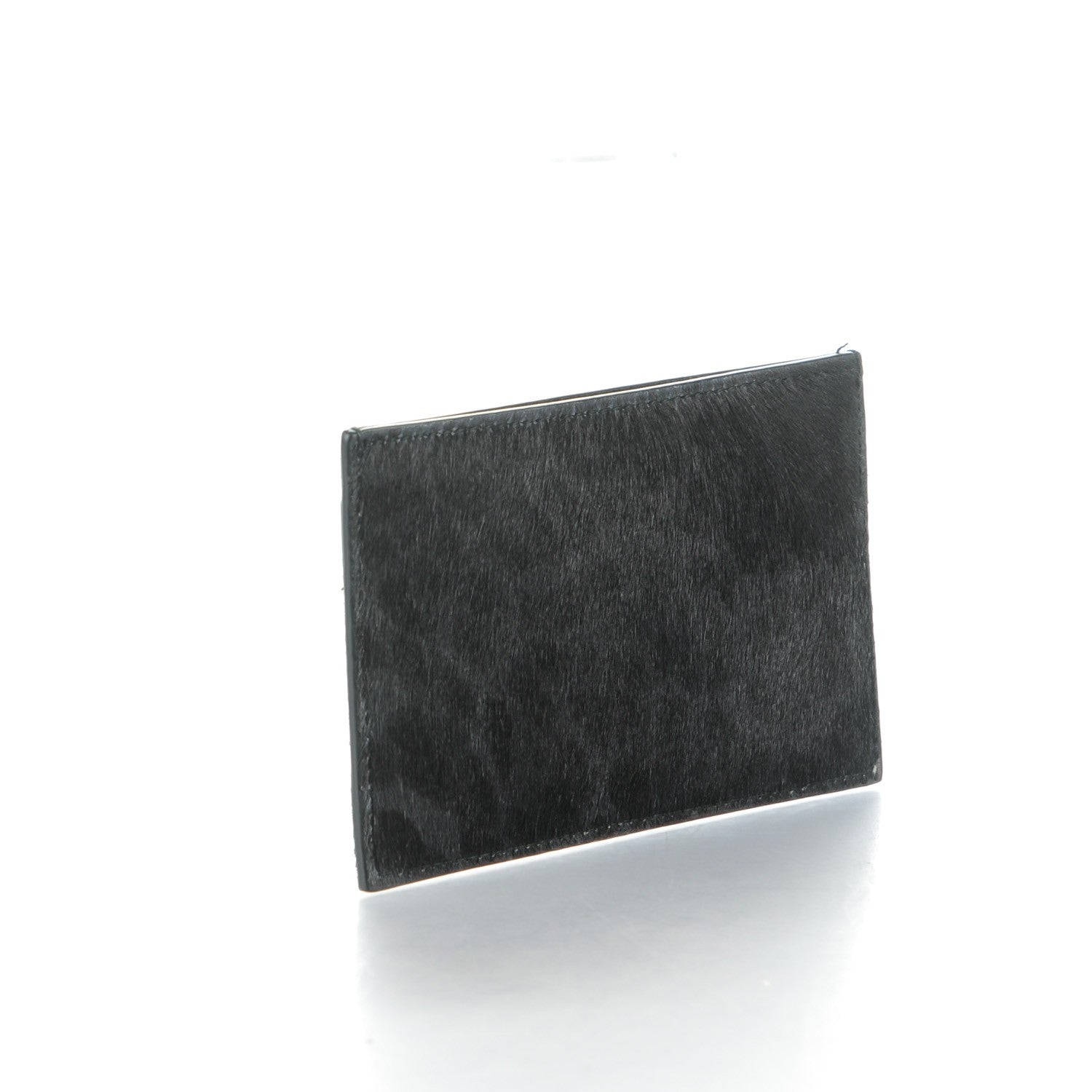 Saint Laurent Leopard Print Pony Hair Card Case Black 3 of 7