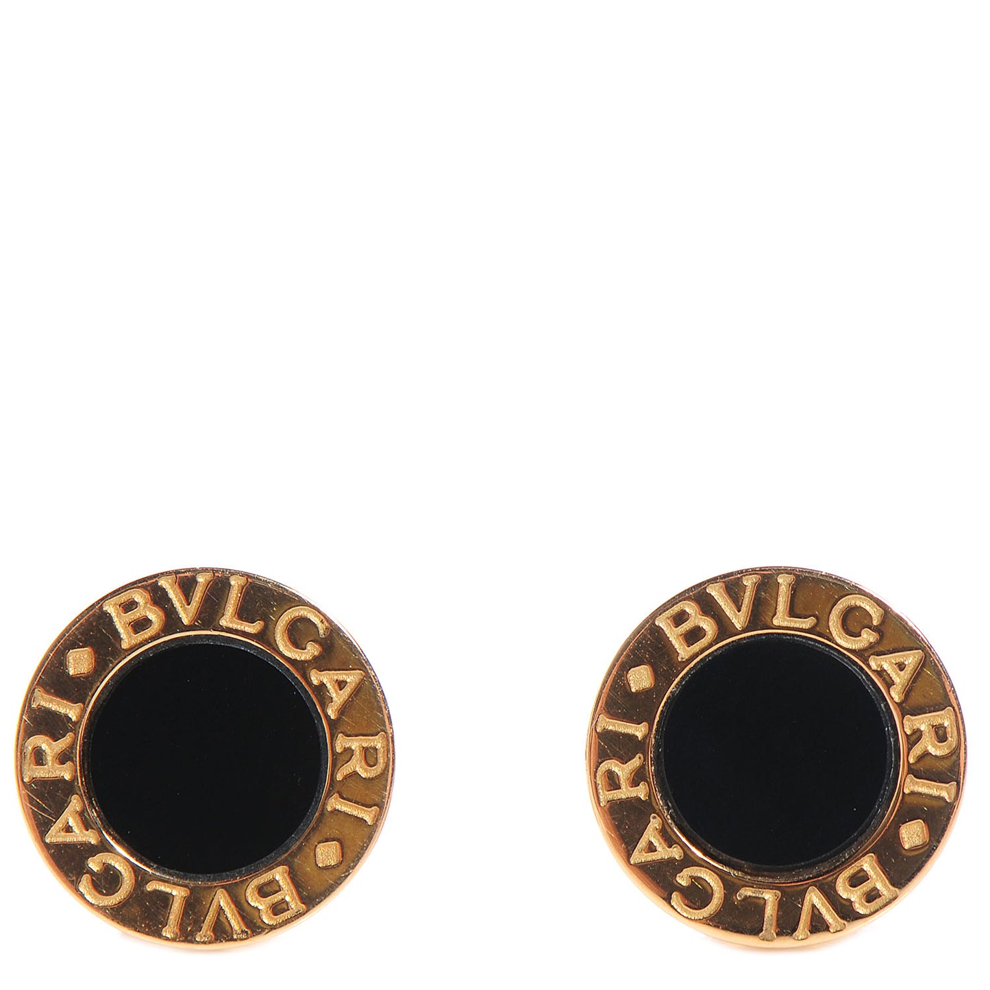 18K Yellow Gold Black Onyx BVLGARI BVLGARI Stud Earrings