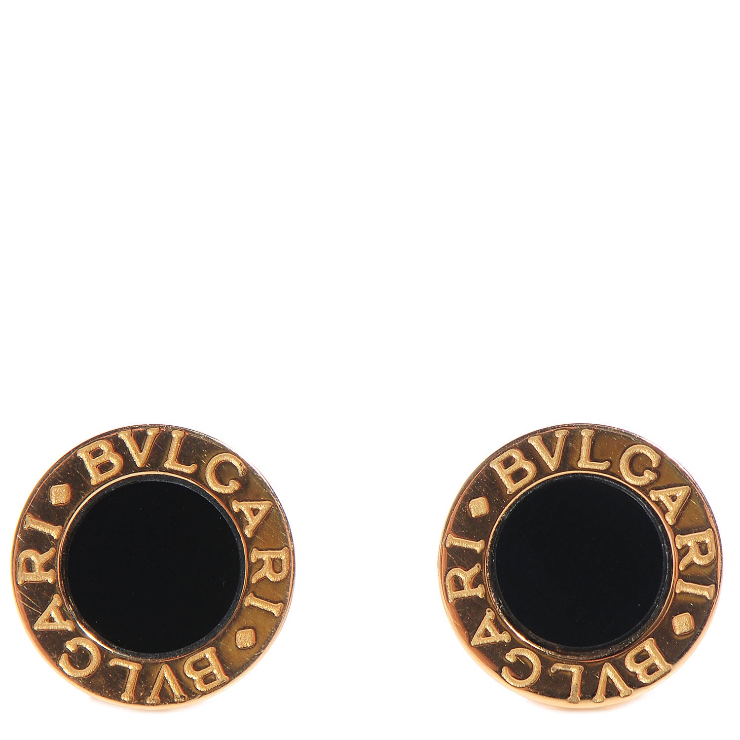 Bulgari 18K Yellow Gold Black Onyx BVLGARI BVLGARI Stud Earrings 1 of 5
