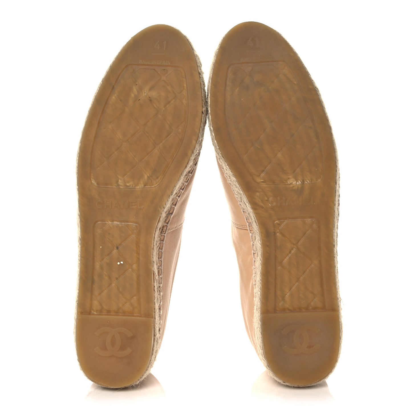 Lambskin CC Espadrilles 41 Beige Black