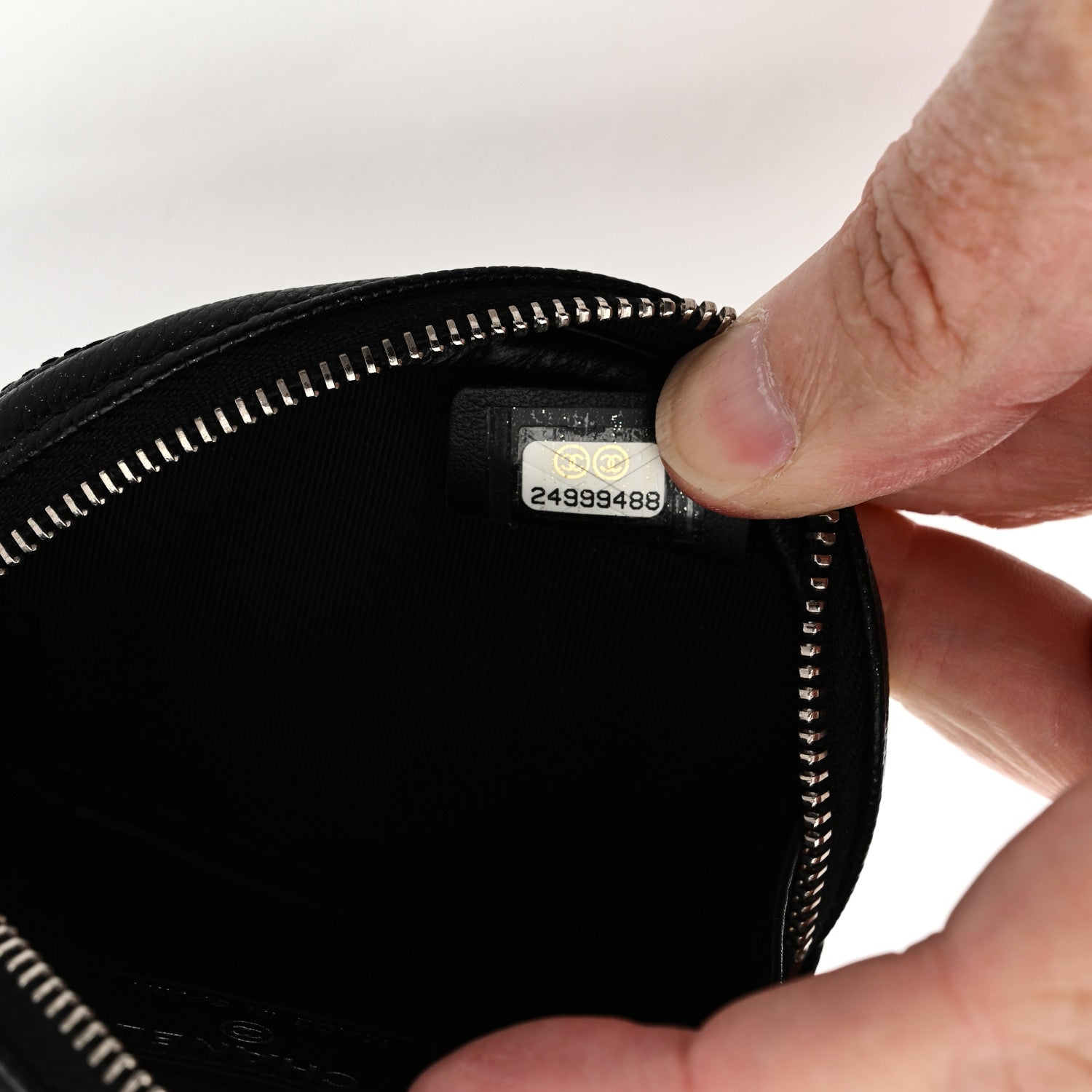 Chanel Iridescent Caviar Quilted Zip Around Classic Coin Purse Black 5 of 8