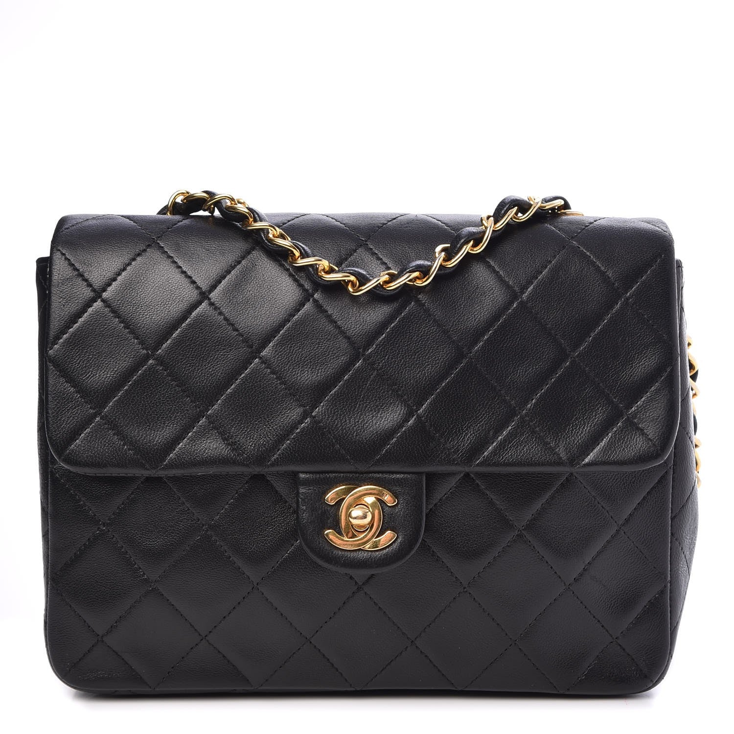 Chanel Lambskin Quilted Mini Square Flap Black 1 of 8