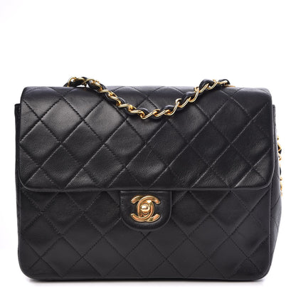 Chanel Lambskin Quilted Mini Square Flap Black 1 of 8