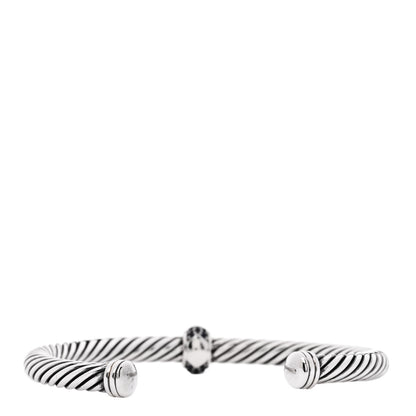 David Yurman Sterling Silver Blue Sapphire 5mm Cable Classics Single Station Bracelet 2 of 4