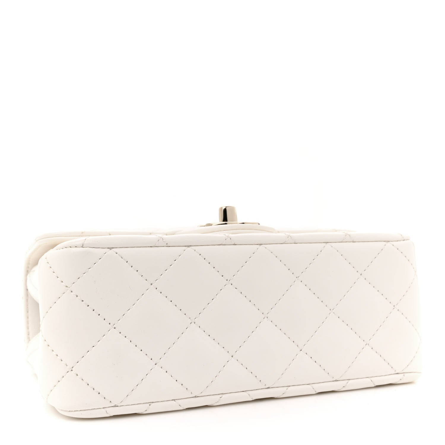 Chanel Lambskin Quilted Mini Crystal Top Handle Rectangular Flap White 4 of 10