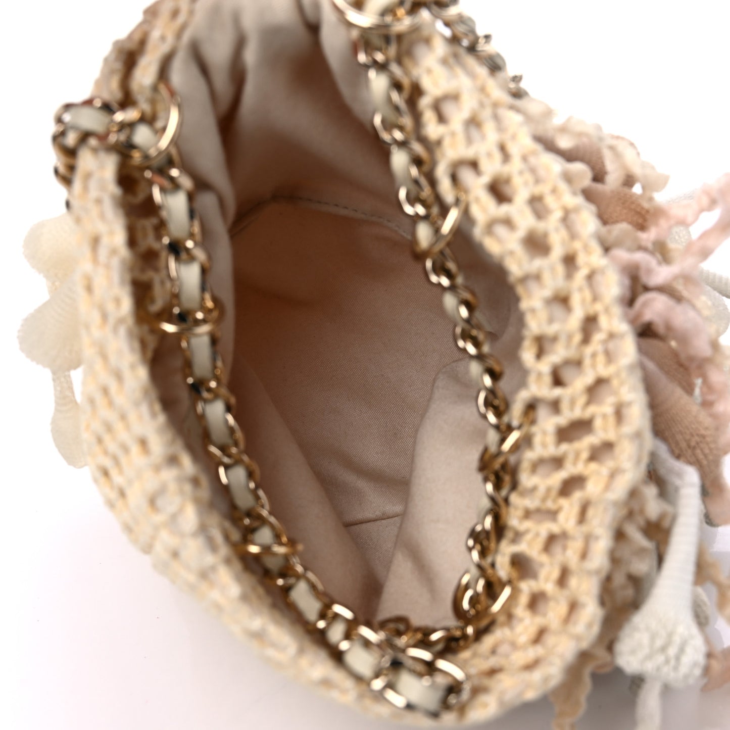 Crochet Seashell Coral Bag Light Beige