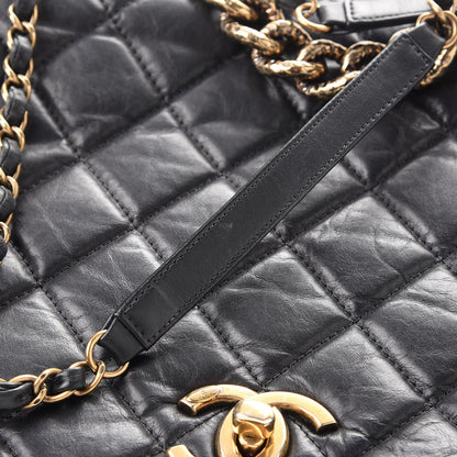 Chanel Aged Calfskin Quilted Large Pondichery Flap Black 11 of 11