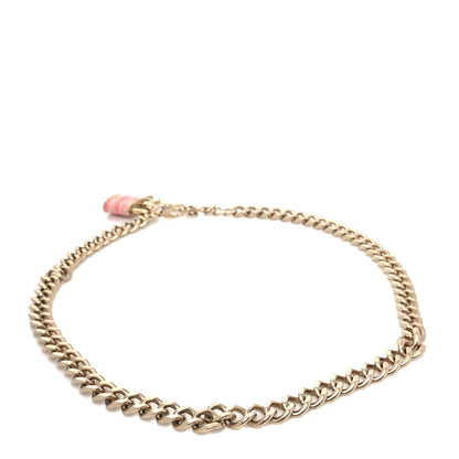 Chanel Tweed CC Oversized Padlock Chain Belt Pink Gold 2 of 4