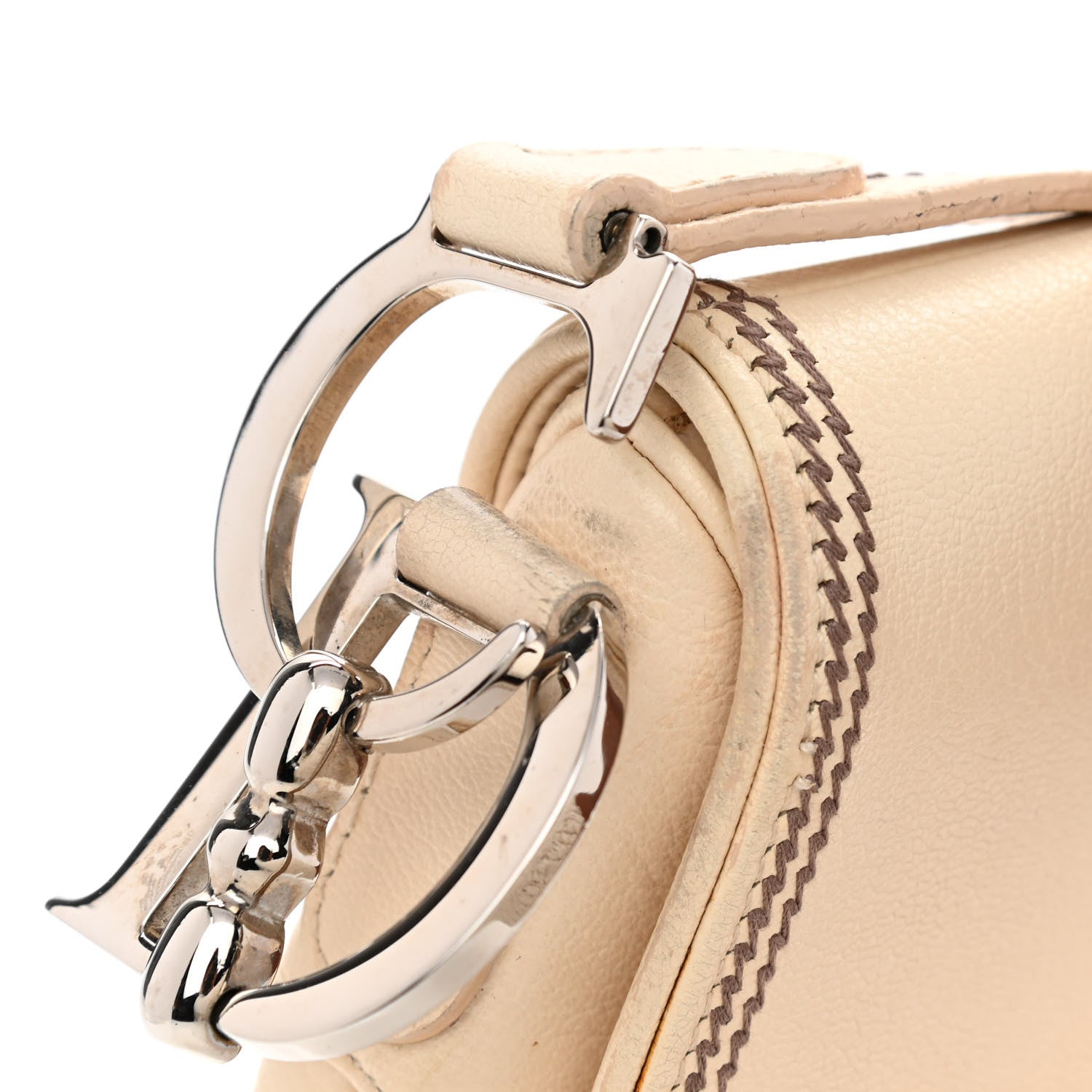 Christian Dior Grained Calfskin Saddle Bag Beige 12 of 17