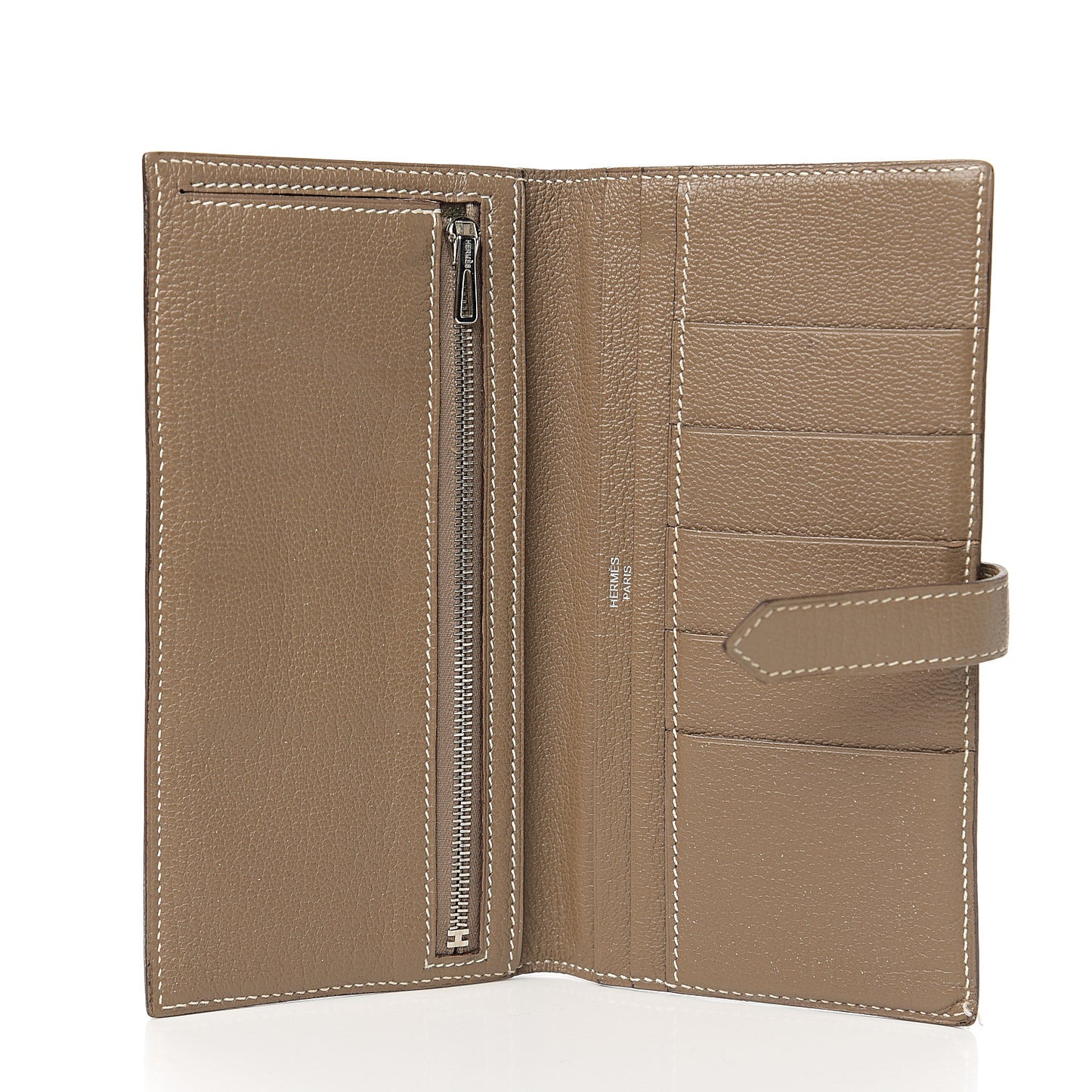 Chevre Mysore Bearn Gusset Wallet Etoupe