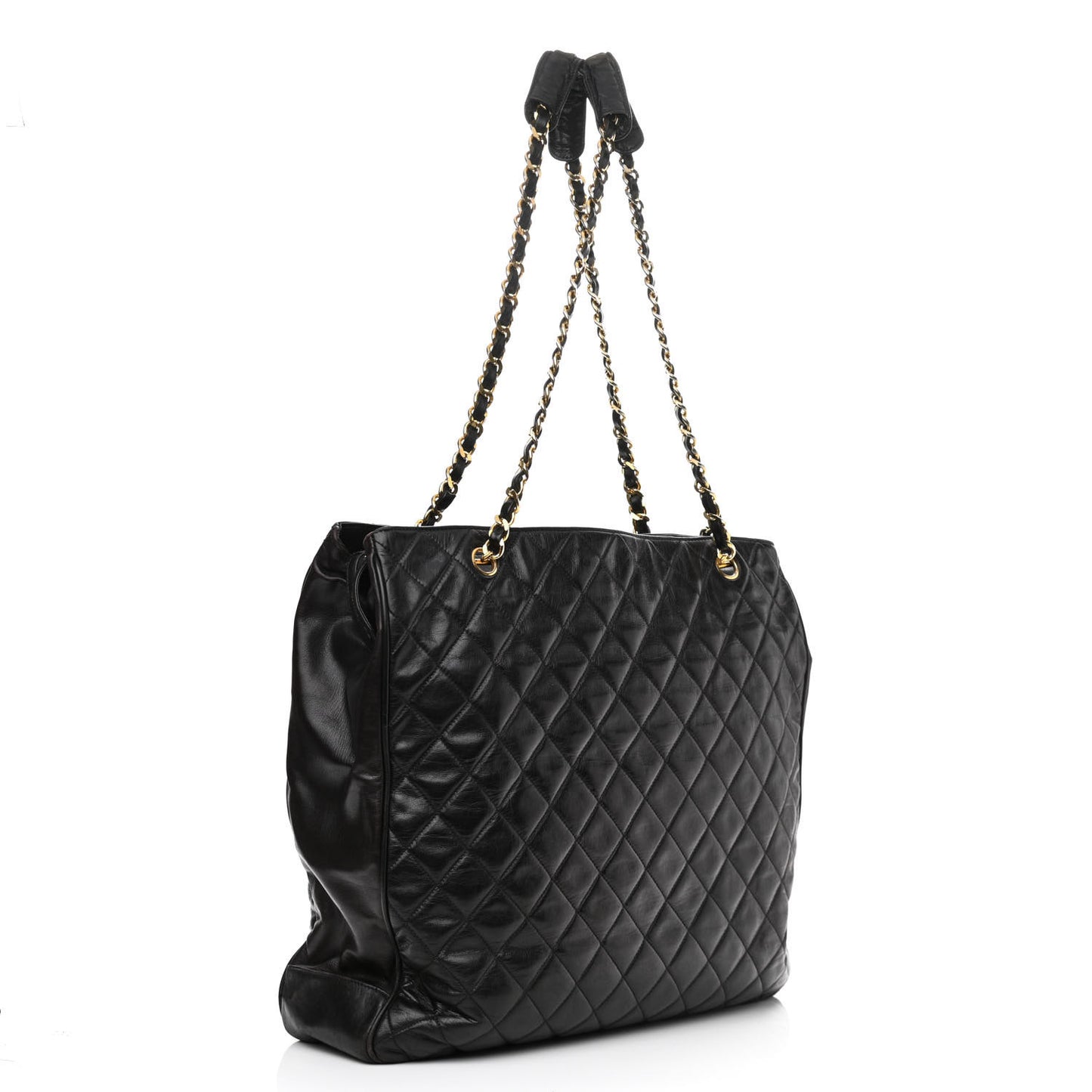 Lambskin Quilted Tote Black