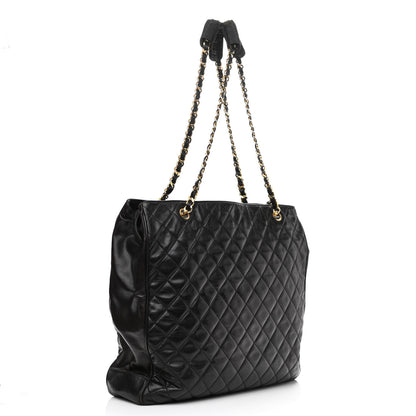 Chanel Lambskin Quilted Tote Black 2 of 12