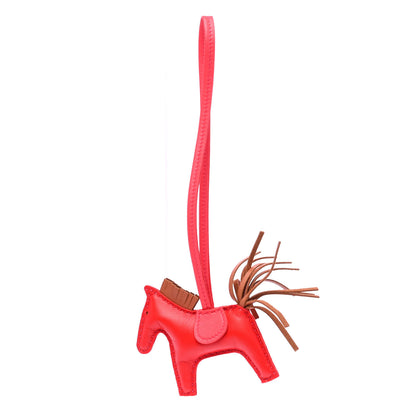 Hermes Milo Lambskin Grigri Rodeo Horse Bag Charm PM Rouge Indien Gold Bougainvillea 1 of 4