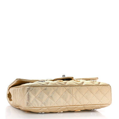 Chanel Perforated Metallic Lambskin Jumbo CC Medals Flap Gold 4 of 10