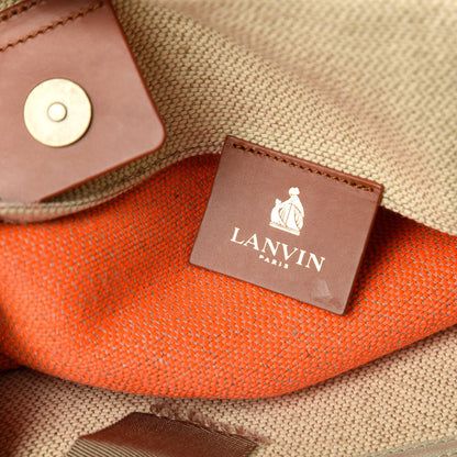 Lanvin Canvas Applique Flower Tote Beige 8 of 10