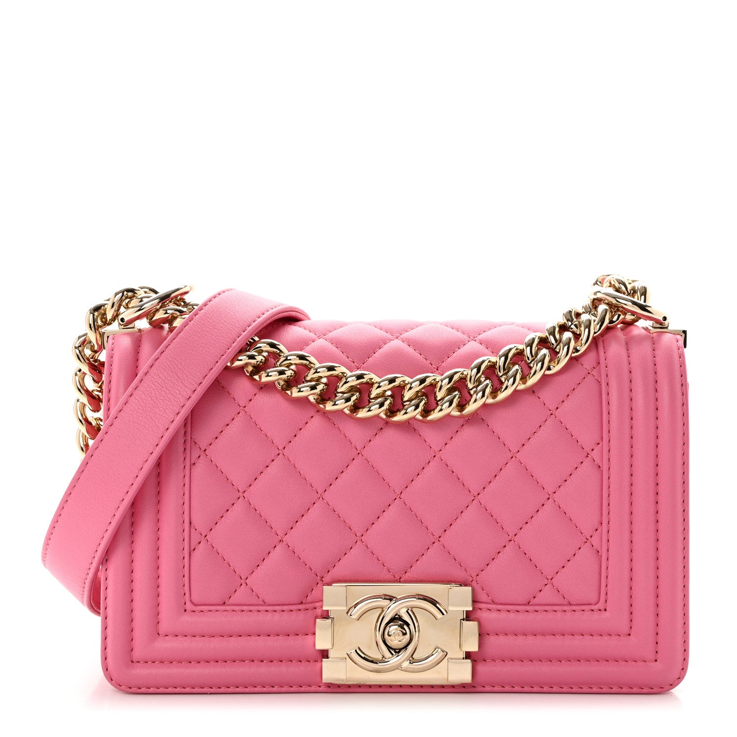Chanel Calfskin Quilted Small Boy Flap Pink 1 of 9