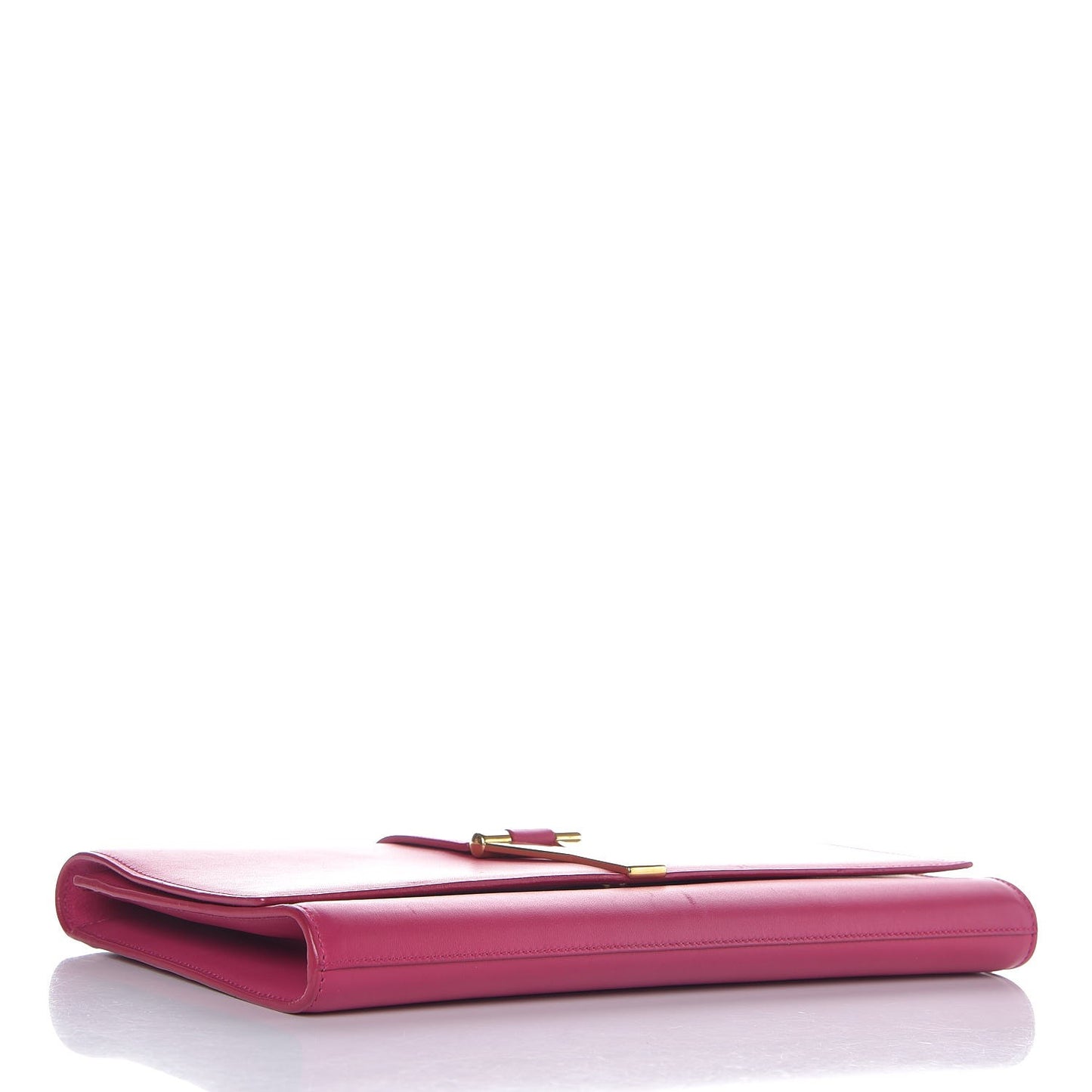 Calfskin Classic Y Ligne Clutch Fuchsia