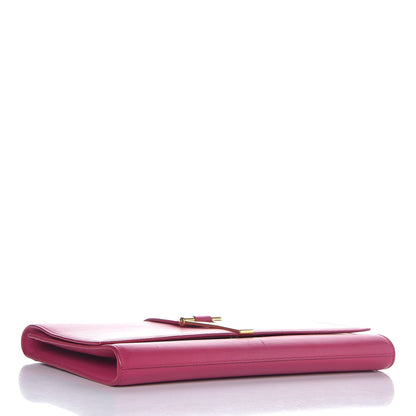Saint Laurent Calfskin Classic Y Ligne Clutch Fuchsia 4 of 7