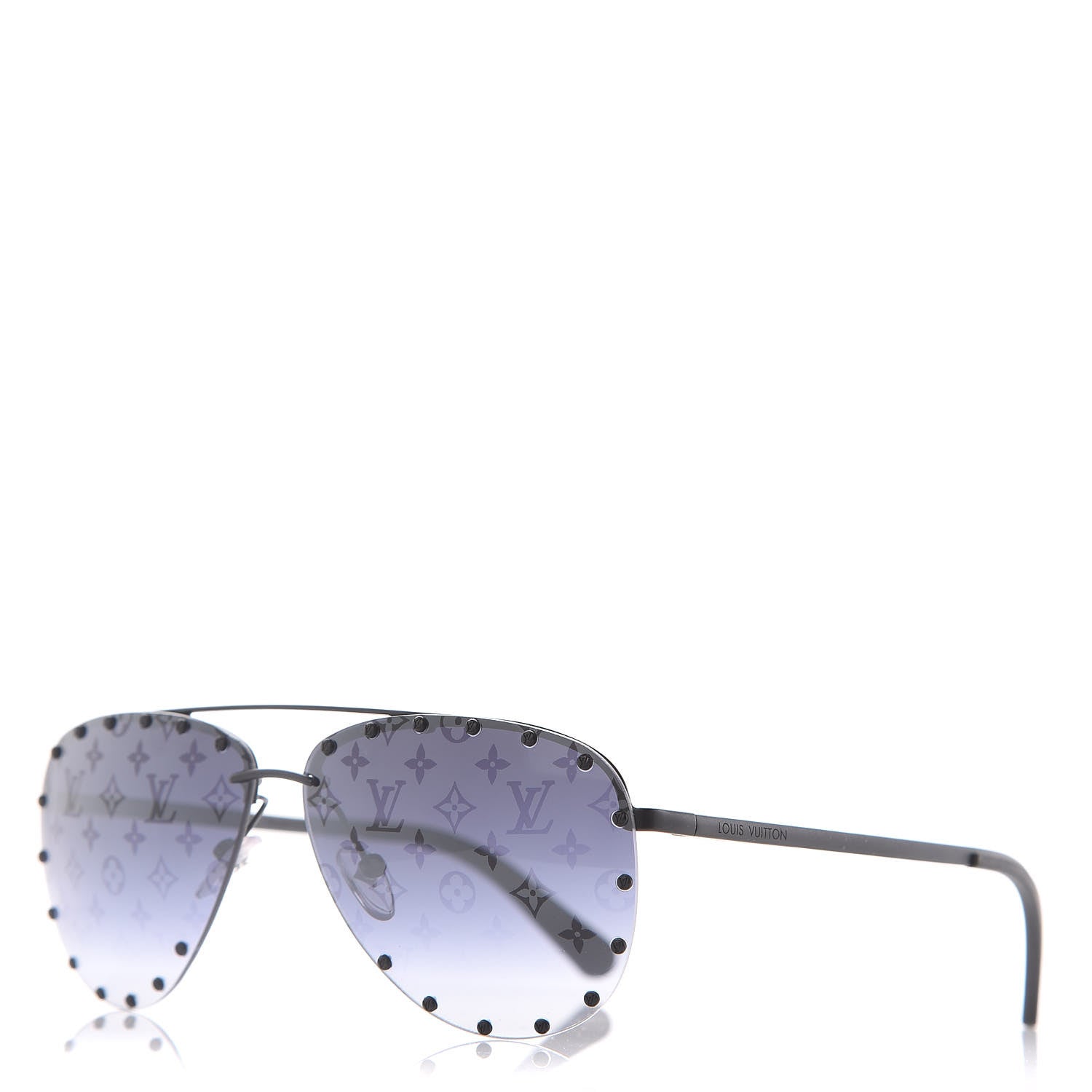 Louis Vuitton Monogram The Party Aviator Sunglasses Z0971U Black 1 of 8