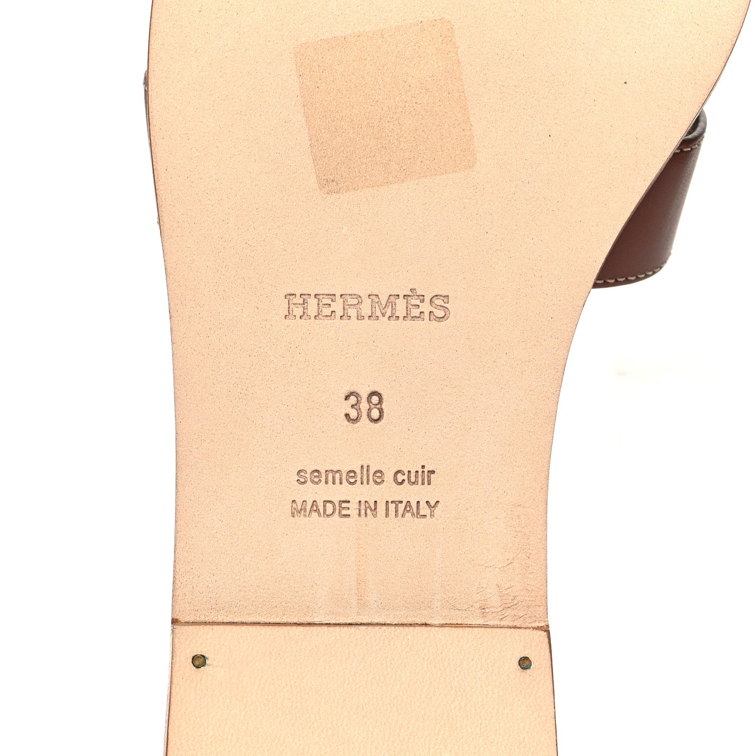 Hermes Box Calfskin Oran Sandals 38 Gold 6 of 10