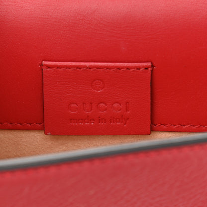 Gucci Patent Embroidered Super Mini Sylvie Chain Shoulder Bag Red 6 of 11