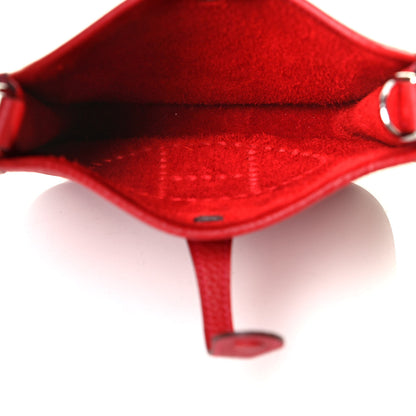 Hermes Taurillon Clemence Evelyne TPM Rouge Casaque 4 of 5
