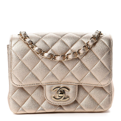Chanel Metallic Lambskin Quilted Mini Square Flap Gold 1 of 11