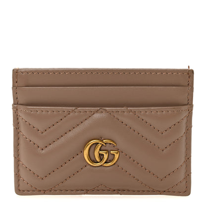 Gucci Calfskin Matelasse GG Marmont Card Holder Porcelain Rose 1 of 8
