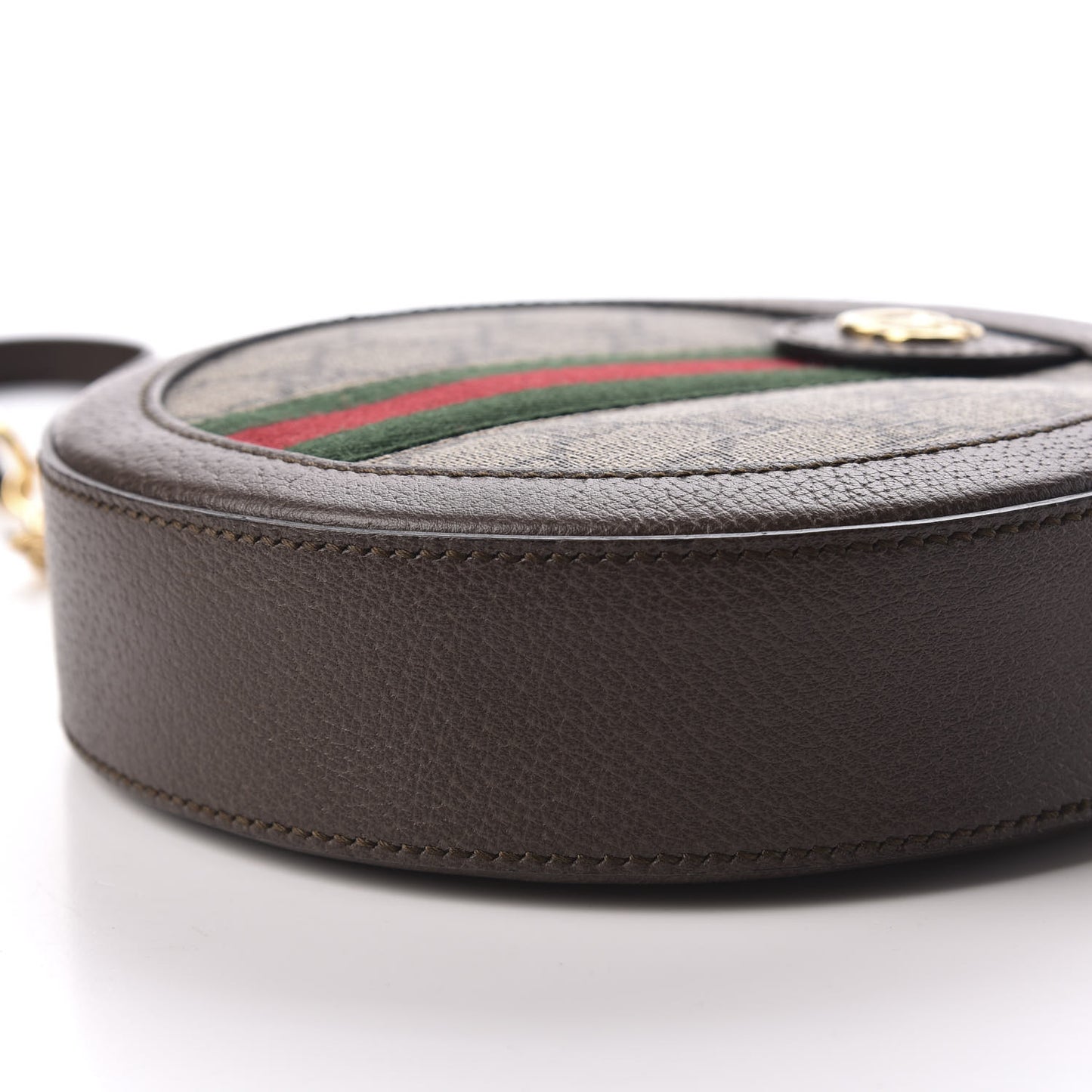 GG Supreme Monogram Web Mini Ophidia Round Shoulder Bag Brown