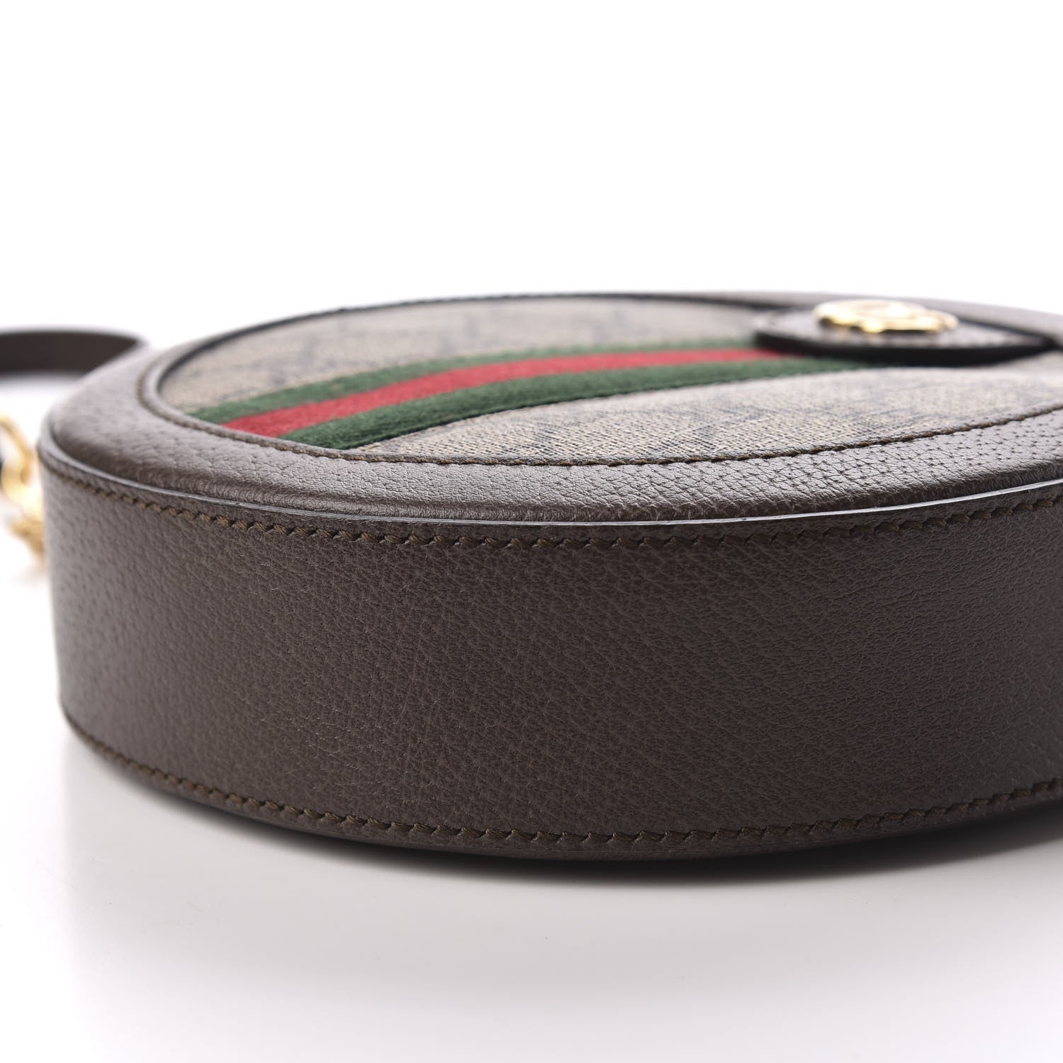 Gucci GG Supreme Monogram Web Mini Ophidia Round Shoulder Bag Brown 6 of 10