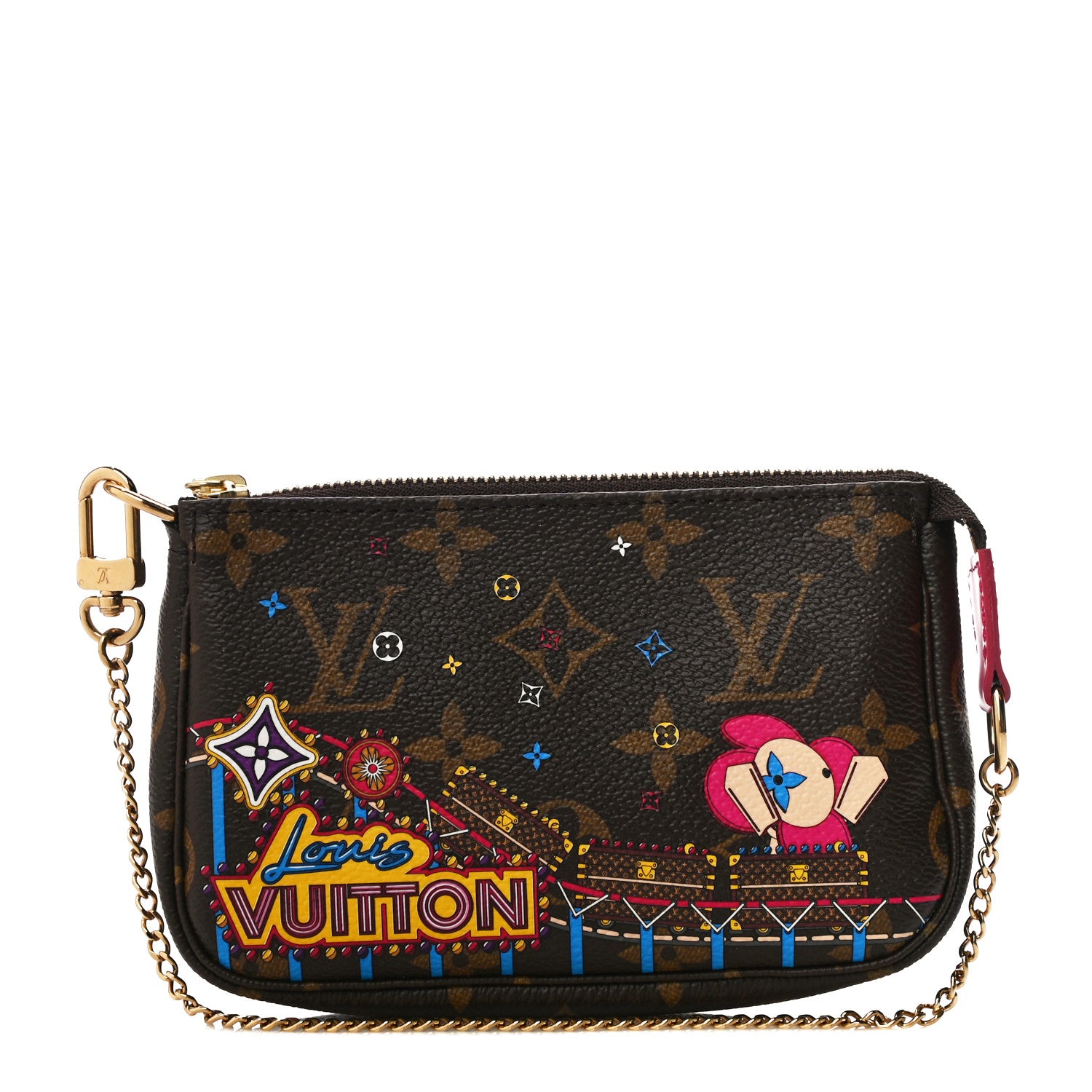 Louis Vuitton Monogram 2020 Christmas Animation Roller Coaster Mini Pochette Accessories Pivoine 1 of 10