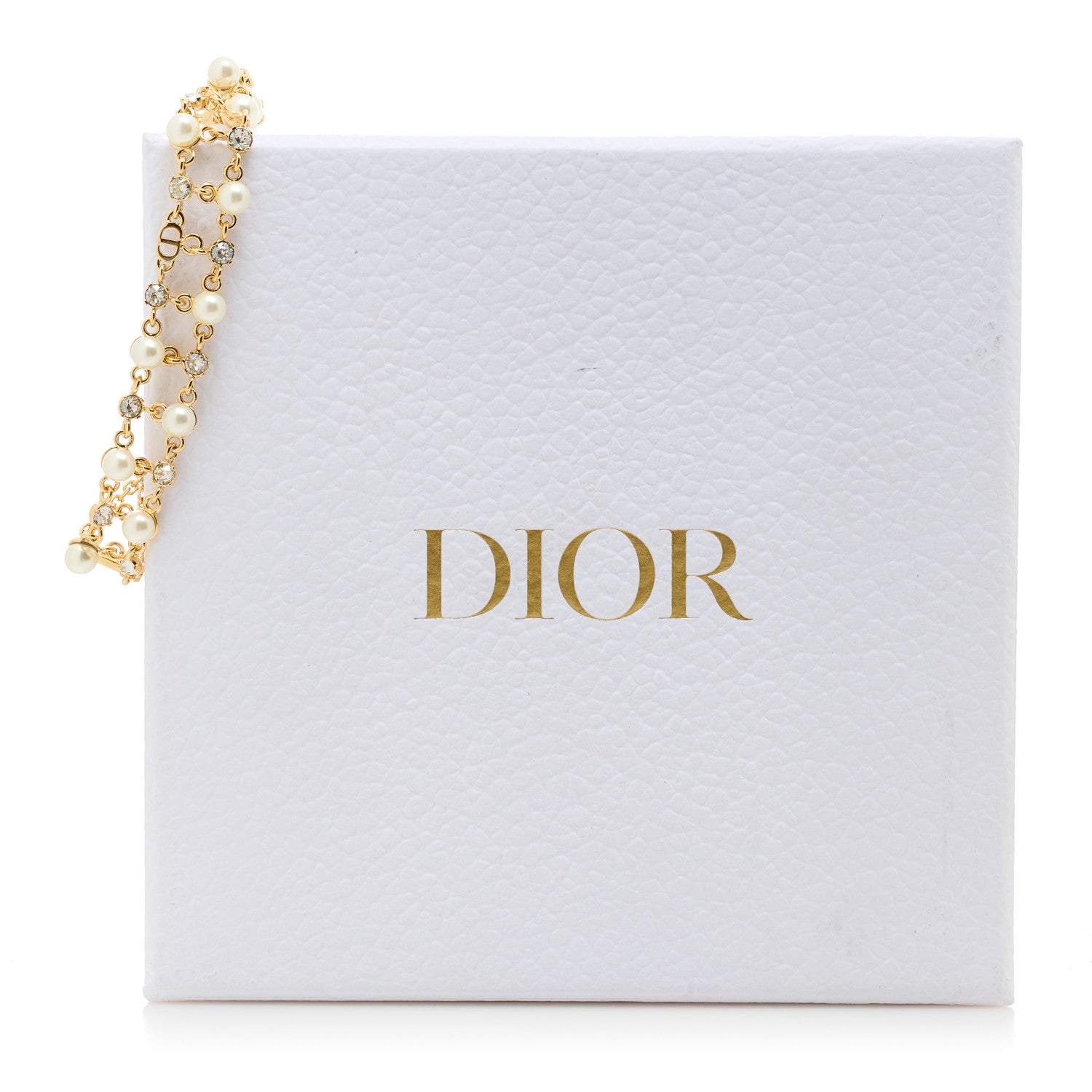 Christian Dior Crystal Pearl Resin Treasure Bracelet Gold 3 of 3