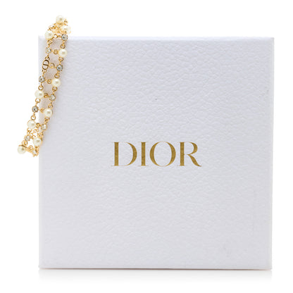 Christian Dior Crystal Pearl Resin Treasure Bracelet Gold 3 of 3