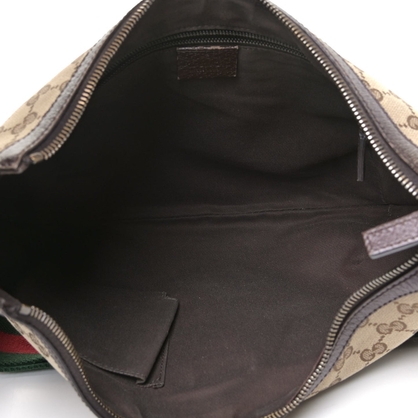 Monogram Web Medium Half Moon Hobo Dark Brown
