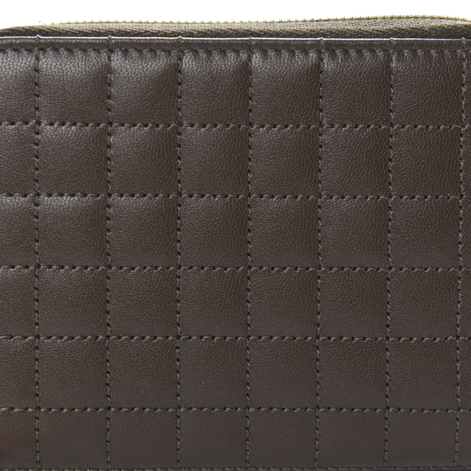 Celine Lambskin Quilted C Charm Zip Around Wallet Khaki 8 of 9