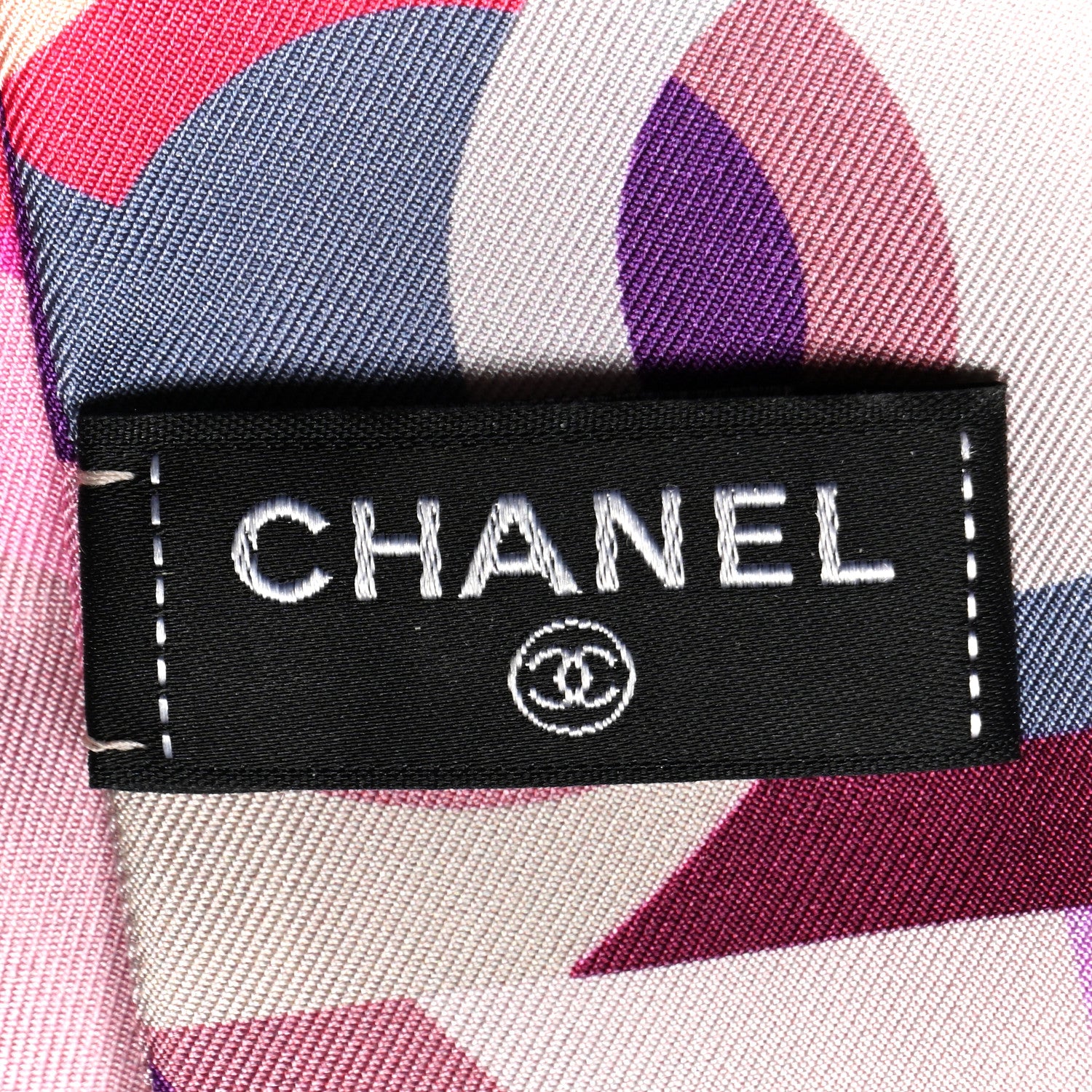 Chanel Silk CC Slim Bandeau Pink Purple Beige 3 of 3