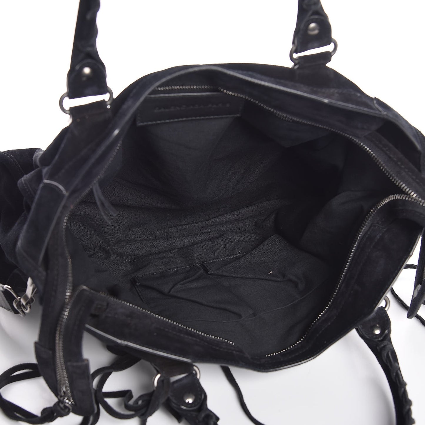 Baby Daim Suede Classic Silver Hardware City Black