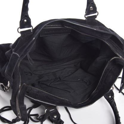 Balenciaga Baby Daim Suede Classic Silver Hardware City Black 6 of 8