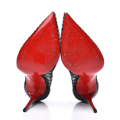 Christian Louboutin Nappa Bas Resille Follies Lace 100 Pumps 38.5 Black 5 of 9